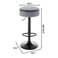 Round Storage Bar Stool Set Of 2, Grey Linen Height Adjustable Barstool, 360 Counter Height Swivel Stool, Armless Bar Chair With Metal Frame For Kitchen Counter Dining Living Room Grey Set Of 2 Foam Linen