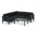 Cape Coral Outdoor Aluminum Sectional Sofa Set Dark Gray Aluminium