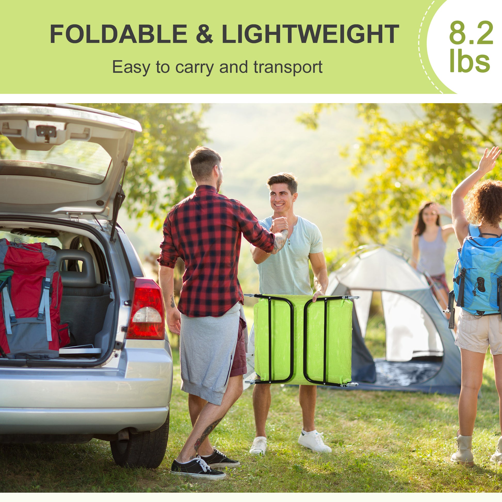 Outsunny Folding Chaise Lounge Chair, Pool Sun Tanning Chair, Outdoor Lounge Chair With Reclining Back,Mesh Seat, Headrest For Beach, Yard, Patio, Green Green Steel