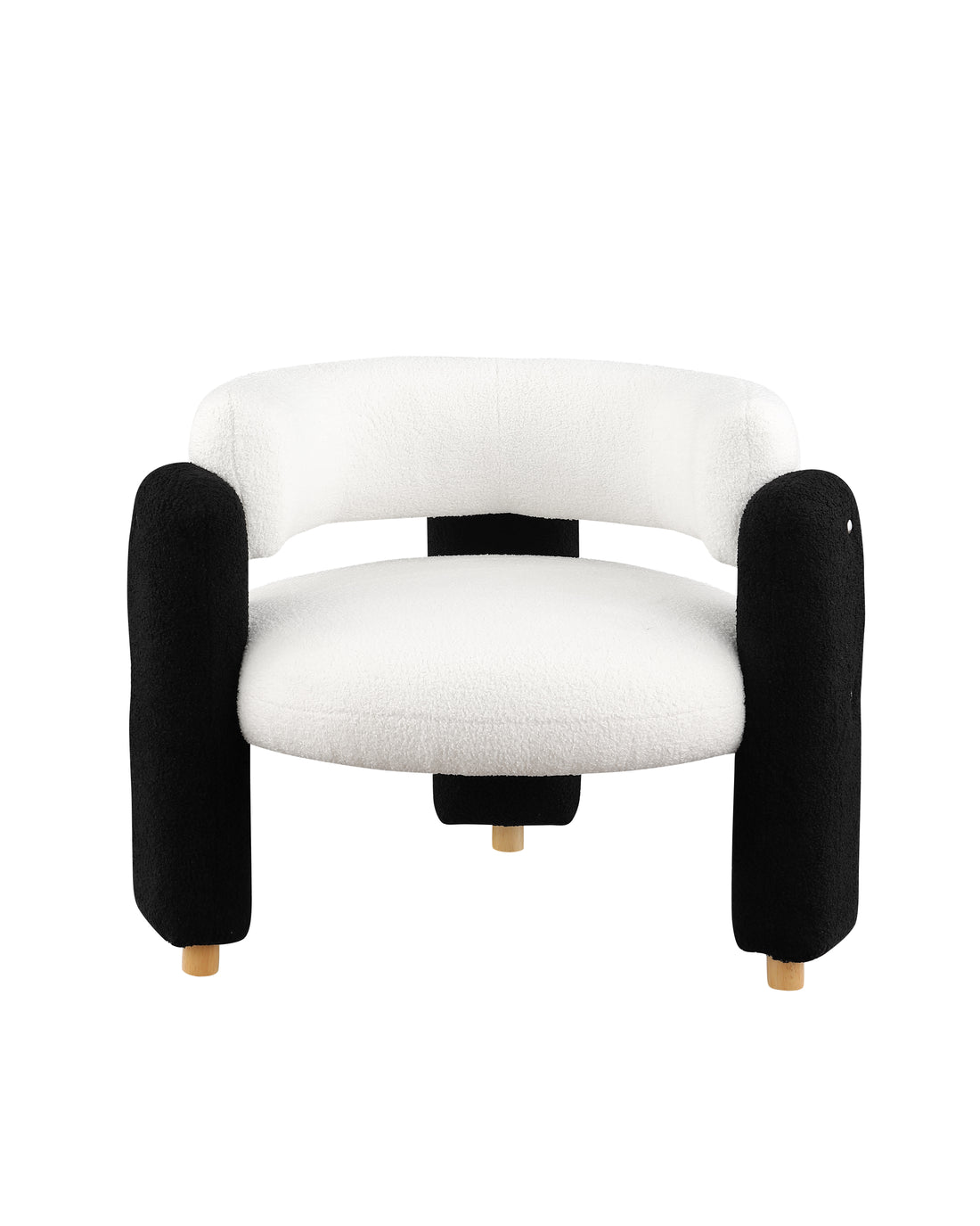 Accent Chair Black White Fabric