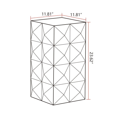 23.62"Height Three Dimensional Embossed Pattern Design Retro Side Table Retro Furniture Black Black Fir Mdf