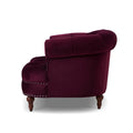 La Rosa Victorian Tufted Upholstered Accent Chair, Burdy Velvet Burgundy Foam Velvet