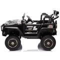 24V Two Seater Kids Ride On Truck Car W Parents Control,200W*2,Seat Width 20.28In,Four Wheel Suspension,Led Lights,Music,Mp3,Bluetooth,Two Independent Seat Belts,Suitable For Off Road For Kids Aged 3 Black 100 149 Lbs Polypropylene