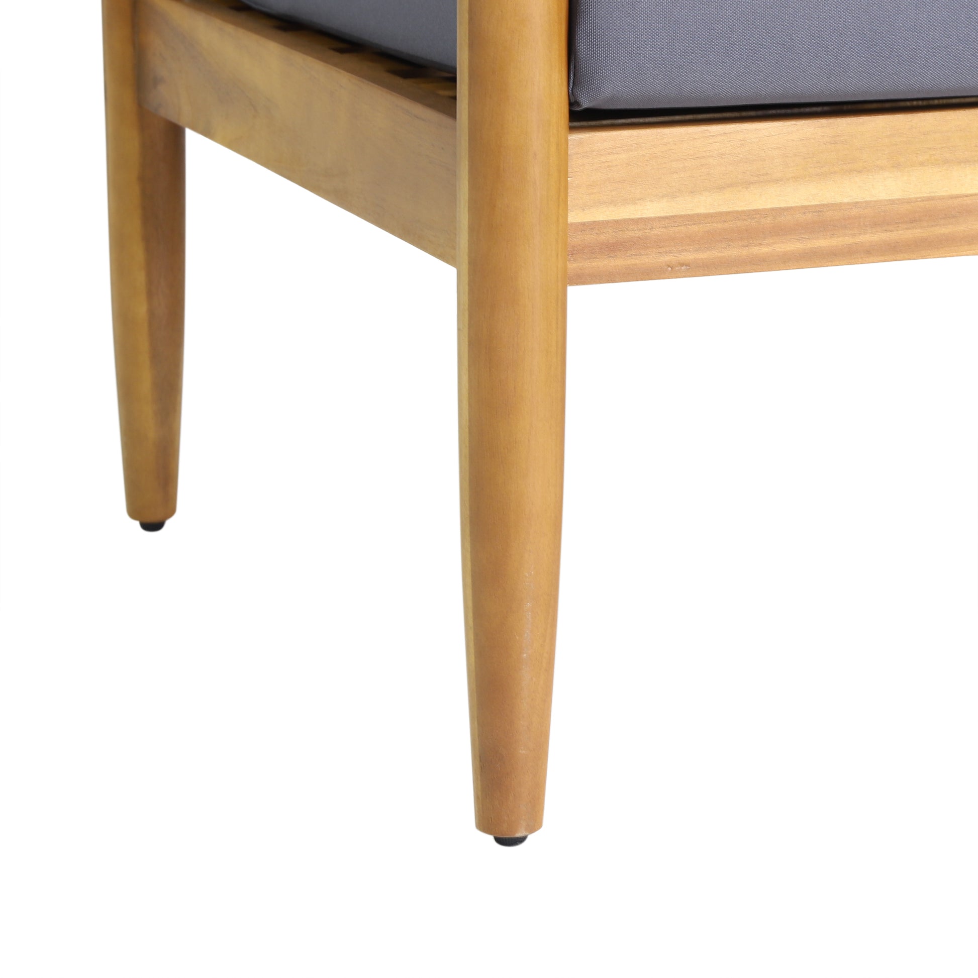 Gavin 3 Seater Dark Grey Wood Fabric