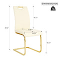 Modern Pu Dining Chair Living Room Chair Upholstered Chair, Gold Metal Chair Leg Design, Kitchen, Living Room, Bedroom, Dining Room Side Chair Set Of 2 Light Yellow Metal