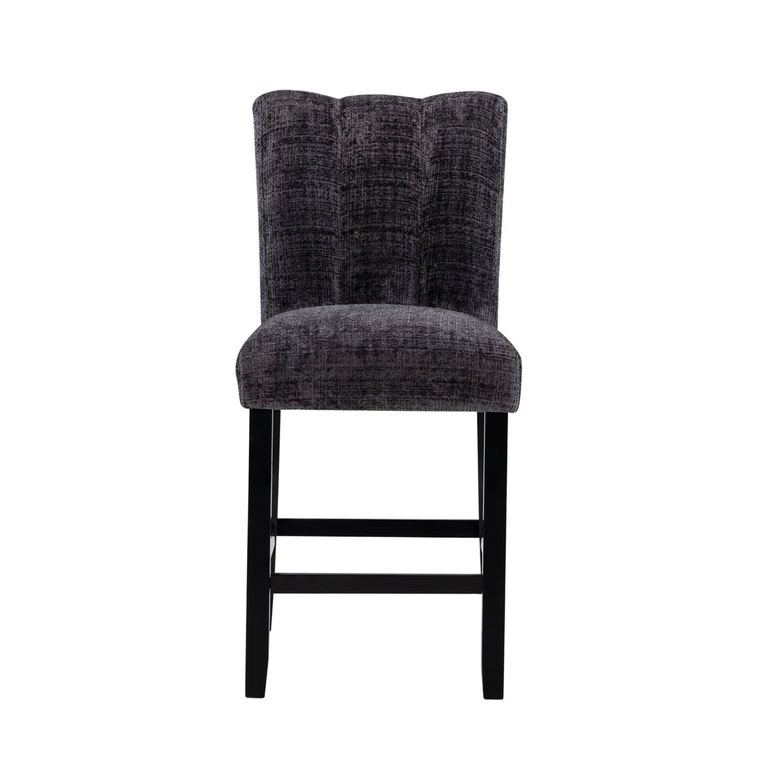 Magaly Dark Grey Bar Stools Kit Of 2 Solid Gray Dining Room Rubberwood Solid Back Set Of 2 Rubberwood Dark Grey Foam Wipe Clean Rectangular Modern Side Chair Foam Mdf