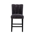 Magaly Dark Grey Bar Stools Kit Of 2 Solid Gray Dining Room Rubberwood Solid Back Set Of 2 Rubberwood Dark Grey Foam Wipe Clean Rectangular Modern Side Chair Foam Mdf