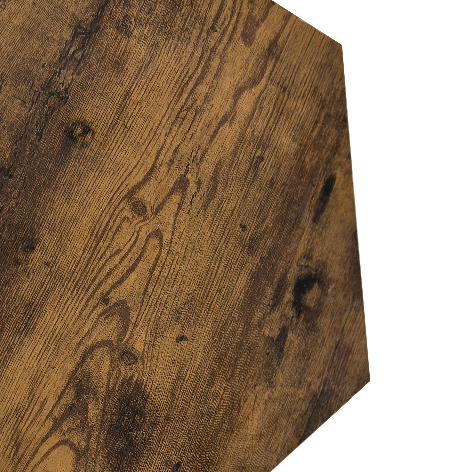 23.62'' Hexagonal Coffee Table Side Table Nightstand Antique Wood Antique Brown Mdf
