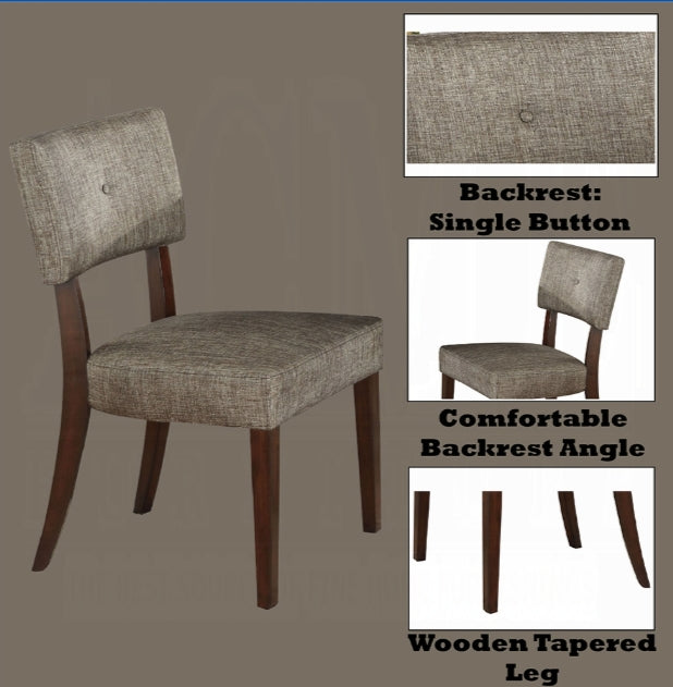Drake Gray Fabric & Espresso Finish Side Chair Set Of 2 Gray Fabric