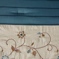 Embroidered 7 Piece Comforter Set Navy King King Navy Polyester