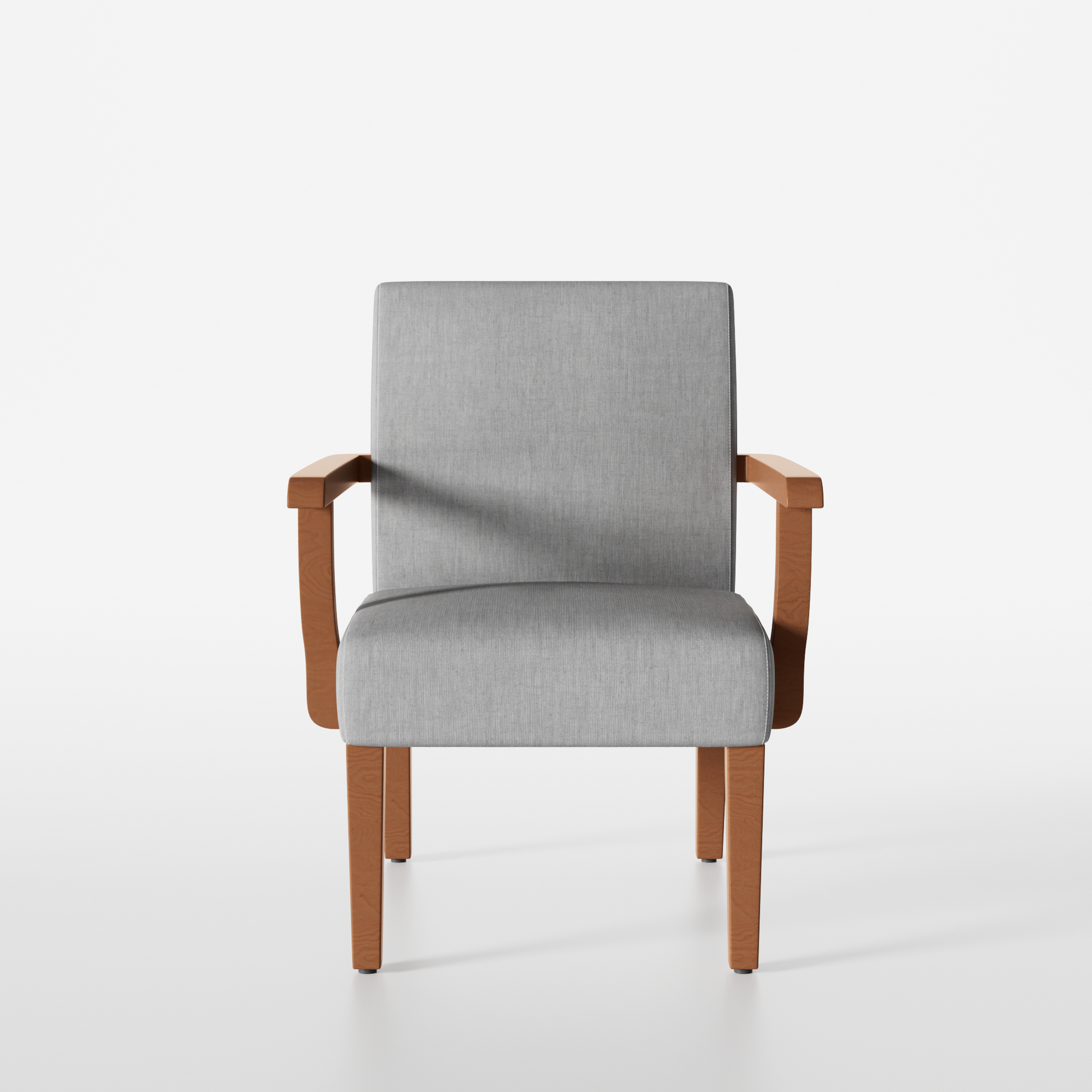 Fabric Accent Arm Chair Set Of 2 With Round Wood Table Light Gray Fabric