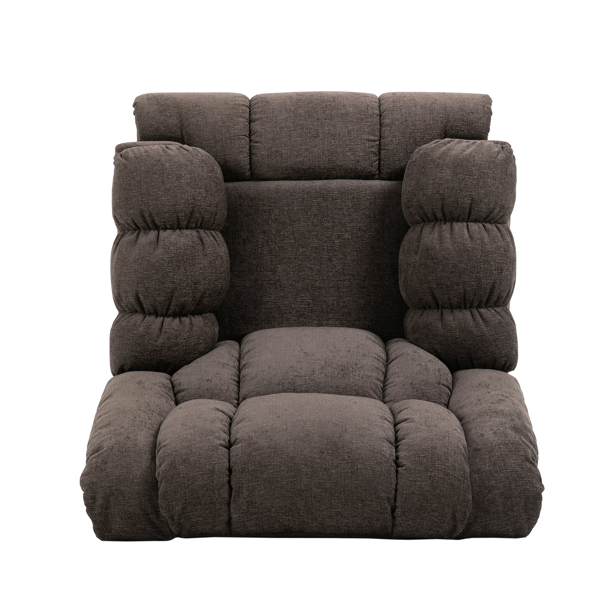 Massage Recliner Brown Fabric