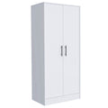 Ambery 180 Armoire, Two Shelves, Double Door, Metal Rod, One Drawer White White Bedroom Modern Particle Board Particle Board