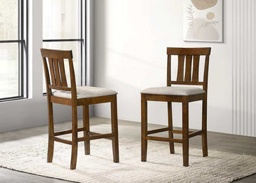 Beautiful Cherry Color Counter Height 2Pc Dining Pub Height Chairs Dining Room Wooden Furniture Cherry Dining Room Contemporary Bar Stools Slat Back Set Of 2 Wood