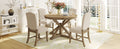 Functional Furniture Retro Style Dining Table Set With Extendable Table And 4 Upholstered Chairs For Dining Room And Living Room Natural Wood Wash Natural Wood Wash Solid Wood