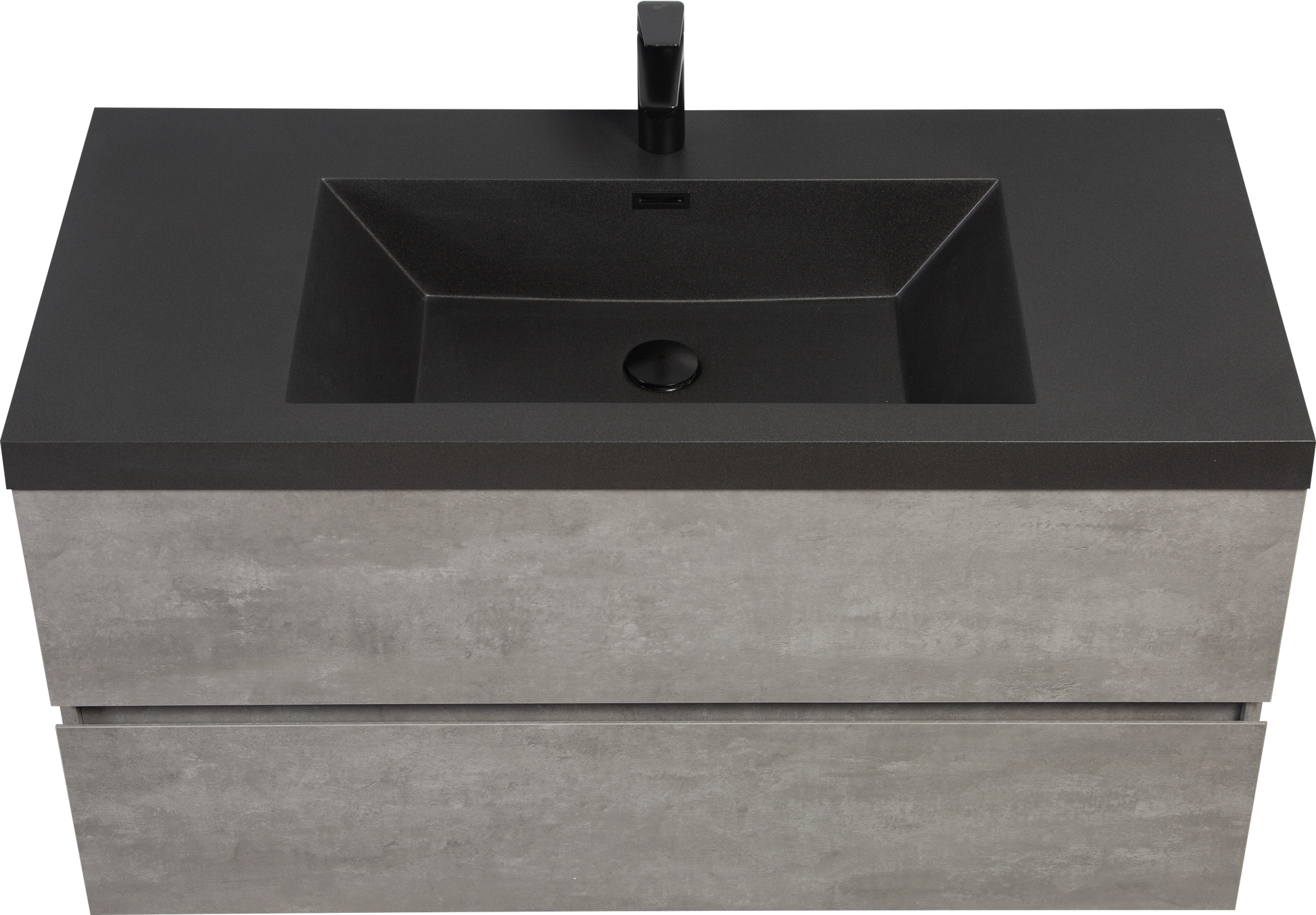 42" Floating Bathroom Vanity With Sink, Modern Wall Mounted Bathroom Storage Vanity Cabinet With Black Quartz Sand Top Basin And Soft Close Drawers, Grey 24V12 42Gr Grey Melamine