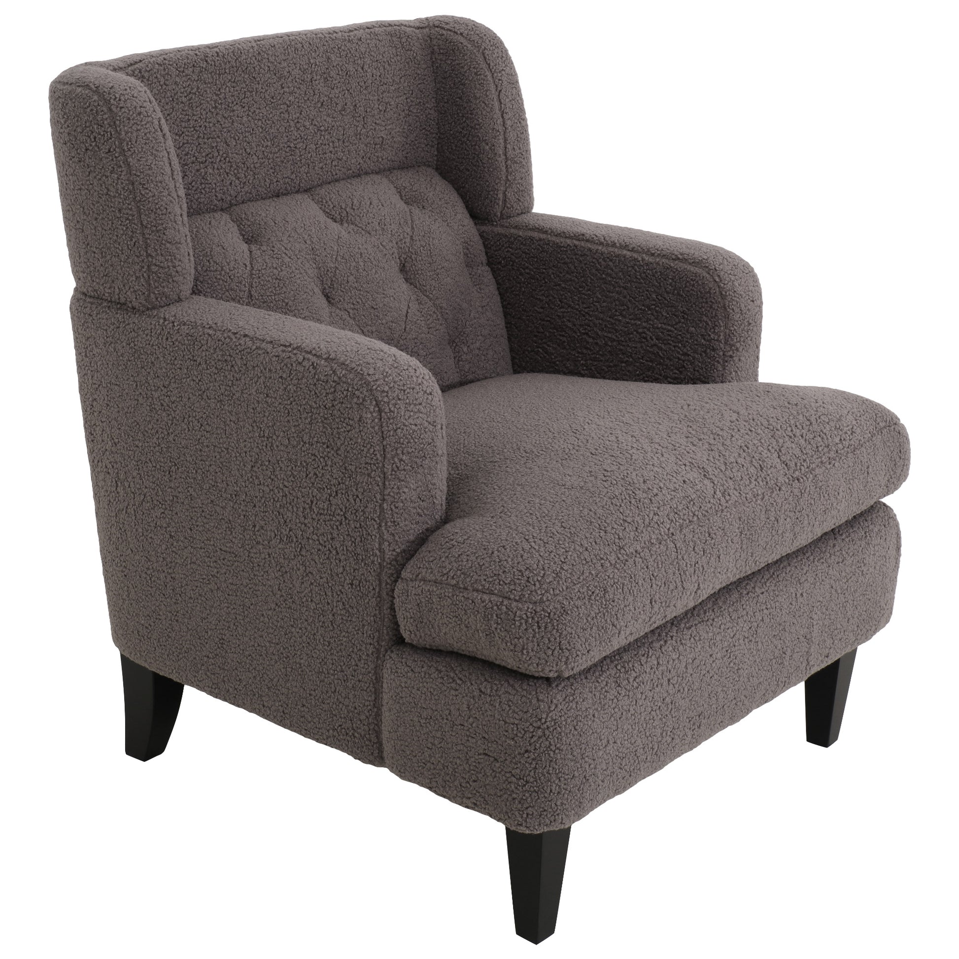 Upholstered Accent Chair Tufted Armchair For Living Room And Bedroom, Russet Brown Brown Birch Foam Teddy