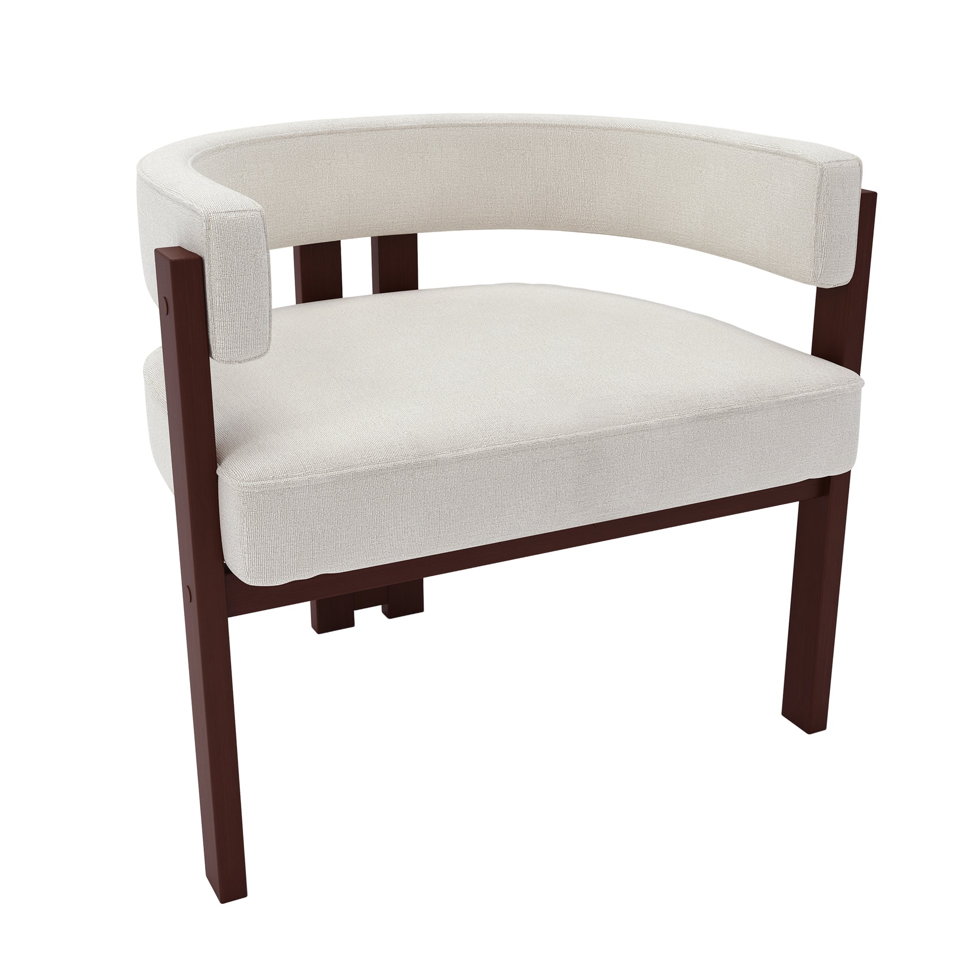 Coolmore Modern Accent Chair Teddy Upholstered Armchair With Open Back 3 Legs Barrel Dining Chair Comfy Side Chair For Living Room Bedroom Dining Room Set Of 2 Beige Beige Primary Living Space Foam