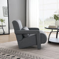 Modern Upholstered Accent Chair, Comfortable Linen Fabric With A Pillow For Living Room,Bedroom.Linen, Dark Grey Dark Grey Primary Living Space Modern Pine Foam Wood Fabric