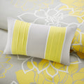 6 Piece Printed Cotton Quilt Set With Throw Pillows Taupe Grey Yellow Full Queen Full Yellow Grey Cotton