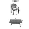 Cushions In Random Colors 5 Piece Set Of Cast Aluminum Patio Furniture With Cushions Yes Dining Set Black Seats 4 Rust Resistant Frame Water Resistant Cushion Garden & Outdoor Complete Patio Sets Aluminium