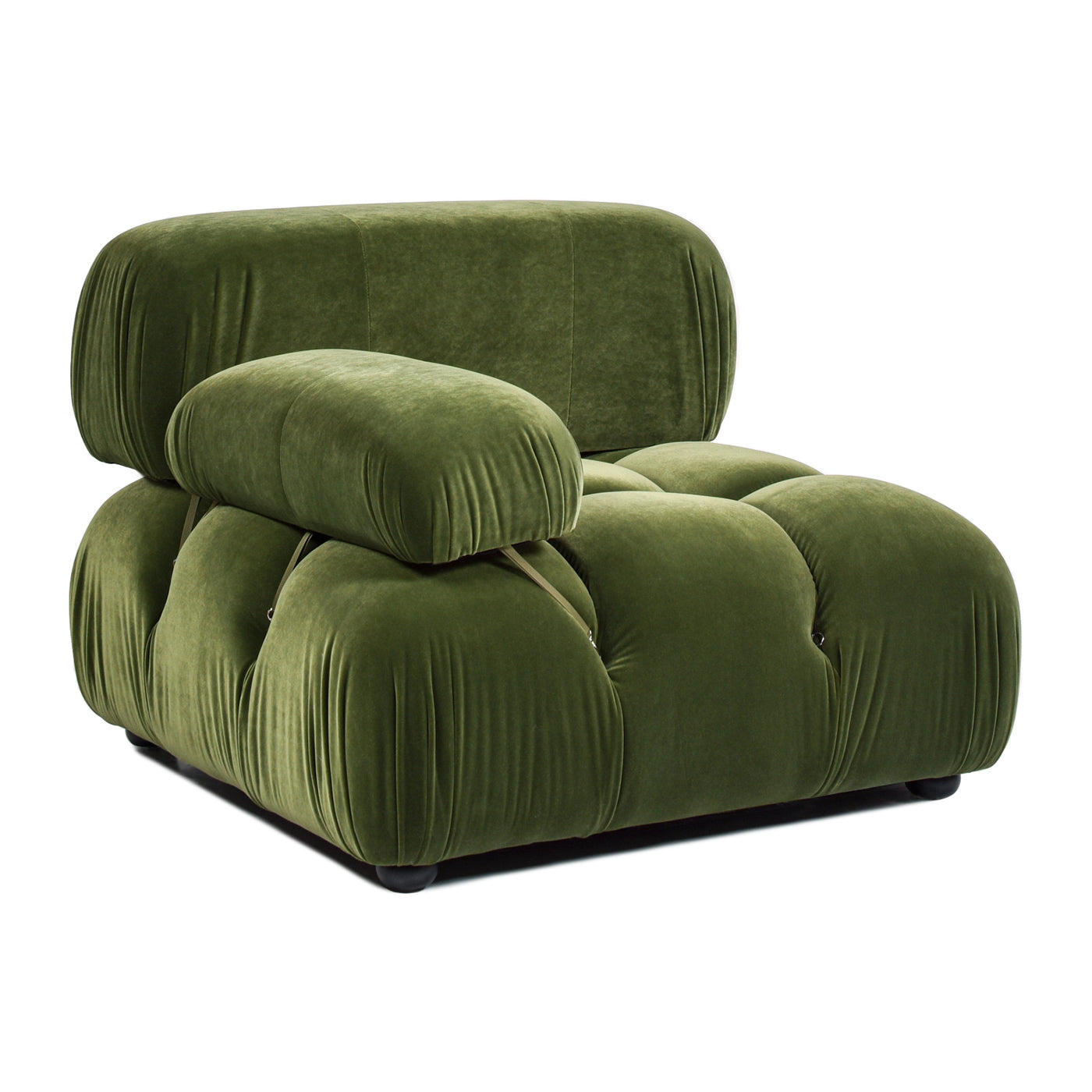 Marcel 36" Bubble Modular Modern Lounge Arm Chair, Olive Green Performance Velvet Olive Green Foam Velvet