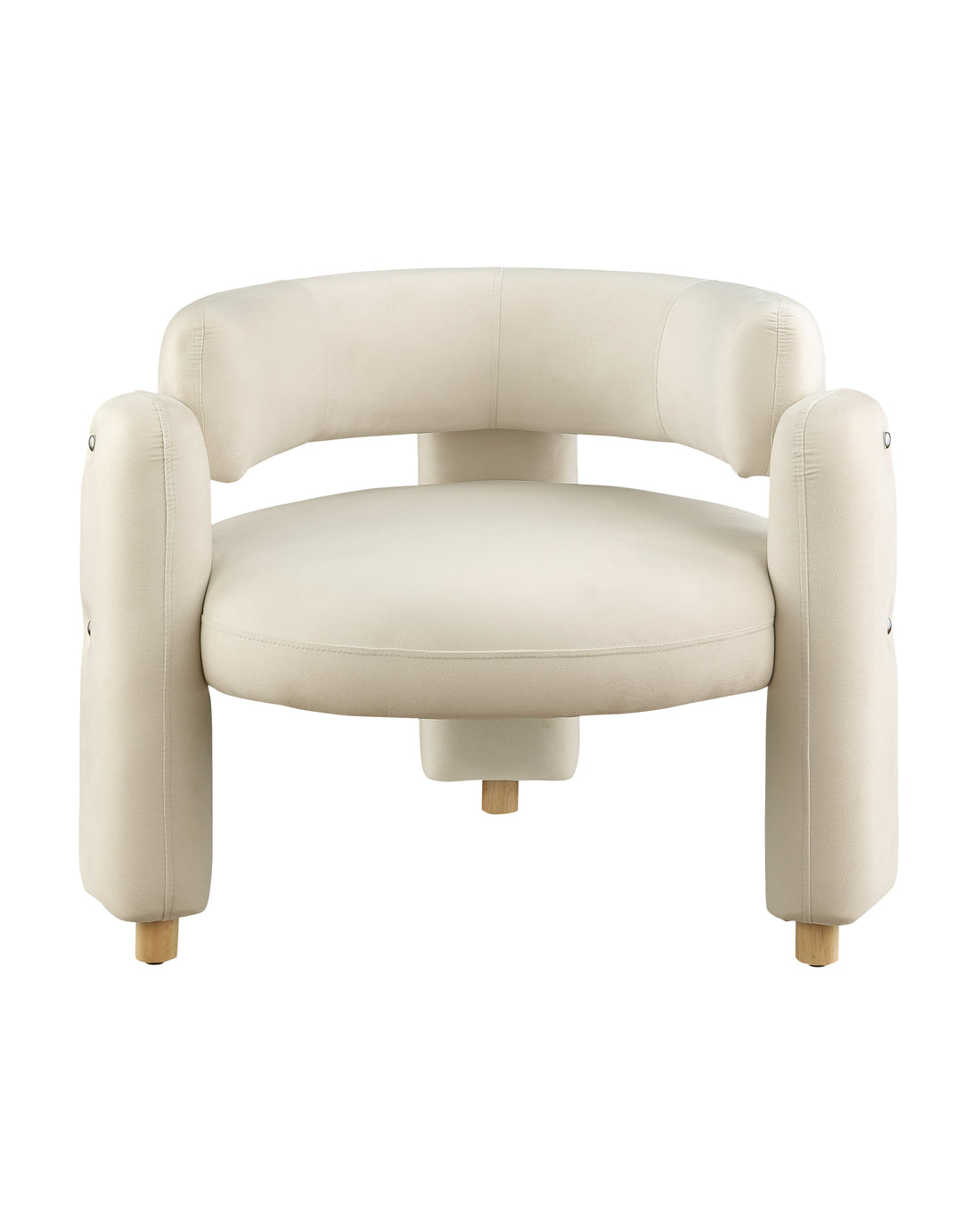 Accent Chair White Fabric