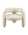 Accent Chair White Fabric