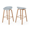 Barstool Set Of 2 Grey Polypropylene