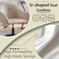 Velvet Office Desk Chair, Modern Home Desk Chair With Wheelsvanity Chairs For Living Room, Bedroom,Study Room Light Camel Foam Polyester Blend