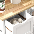 Homcom Rolling Kitchen Island Cart, Bar Serving Cart With Drawers, White White Mdf