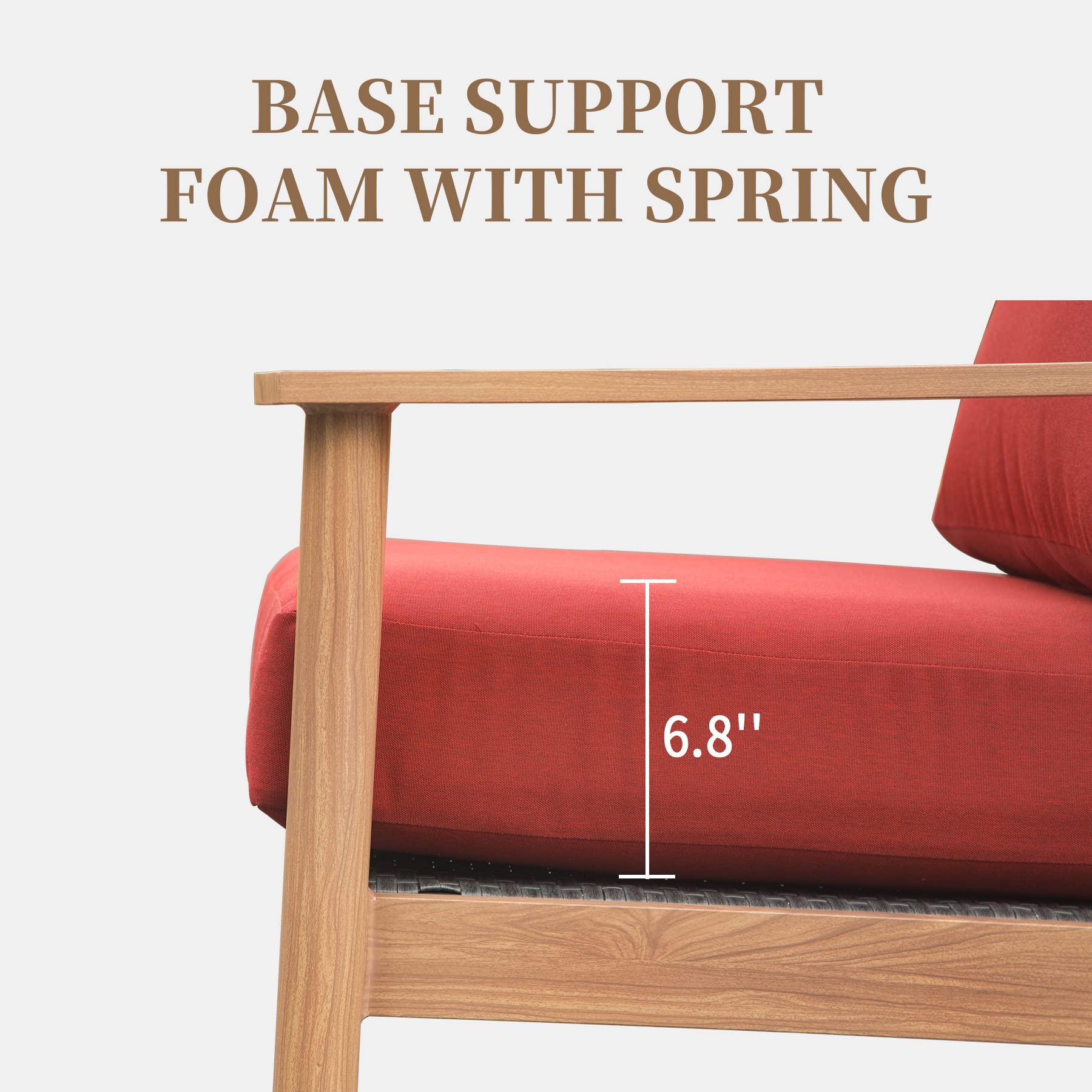 Outdoor Wicker Patio Furniture Sets 4 Pieces, All Weather Aluminum Rattan Padded Sofa Patio Conversation Sets With 2 Pillows For Porch Deck Garden Red Yes Red Garden & Outdoor Multiple Chairs Seating Group Aluminum