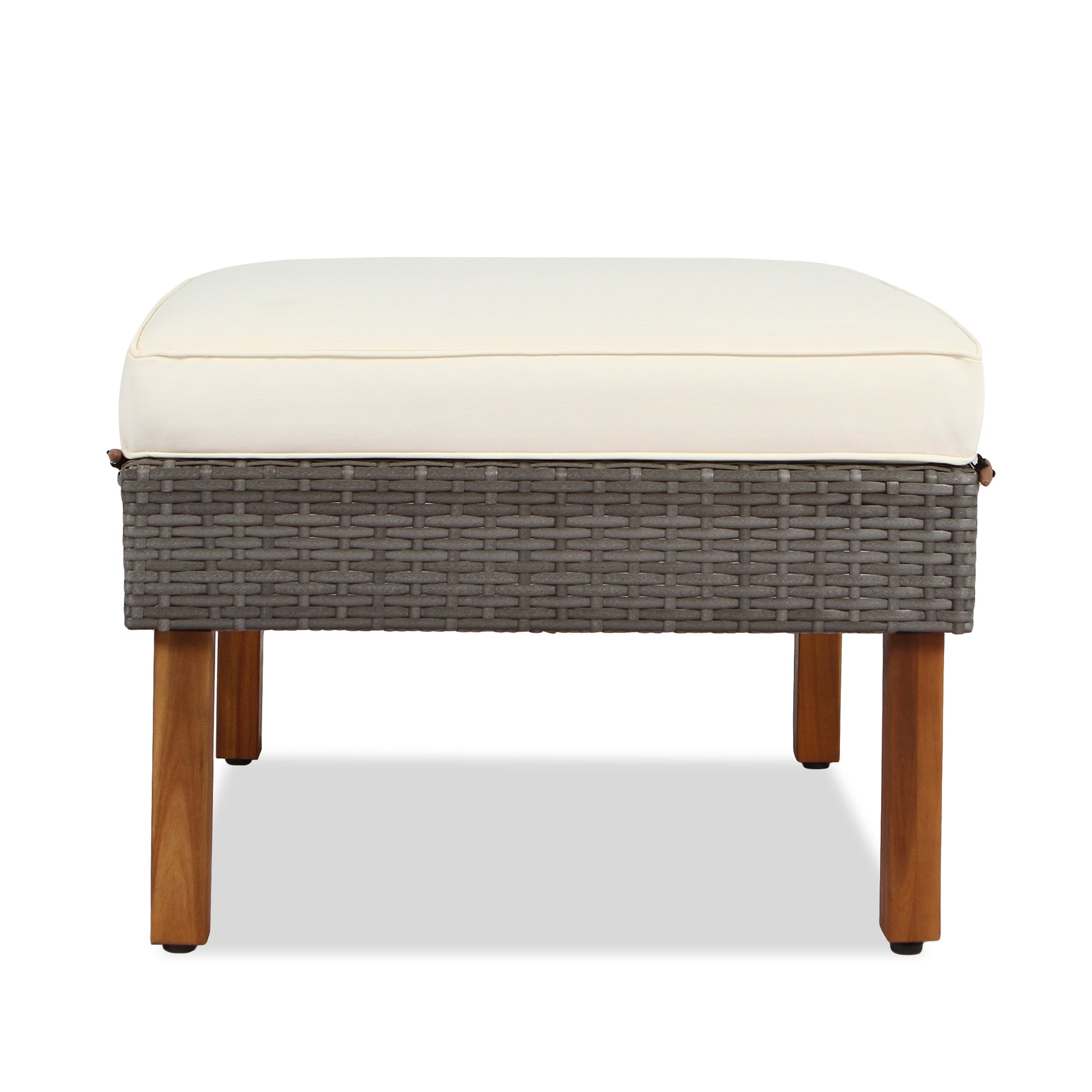 9 Piece Patio Rattan Furniture Set, Outdoor Conversation Set With Acacia Wood Legs And Tabletop, Pe Rattan Sectional Sofa Set With Coffee Table, Washable Cushion, Beige Yes Beige Garden & Outdoor Complete Patio Sets Foam Wicker