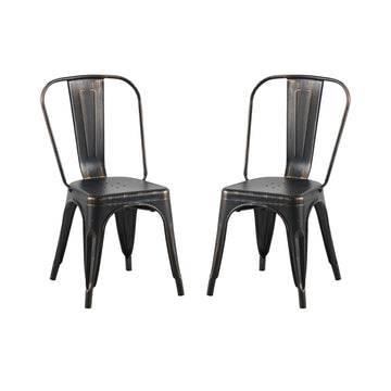 2Pc Modern Sanded Matte Black Metal Dining Room Kitchen Bar Chairs Contemporary Aesthetic Matte Black Finish 18 Inch Seat Height Standard Dining Matt Black Dining Room Wipe Clean Square