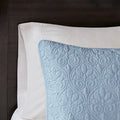 Reversible Quilt Set Blue King Cal King Blue Cotton