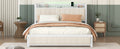 Queen Bed Frame With Led Headboard, Upholstered Bed With 4 Storage Drawers And Usb Ports, Beige Queen Beige Linen