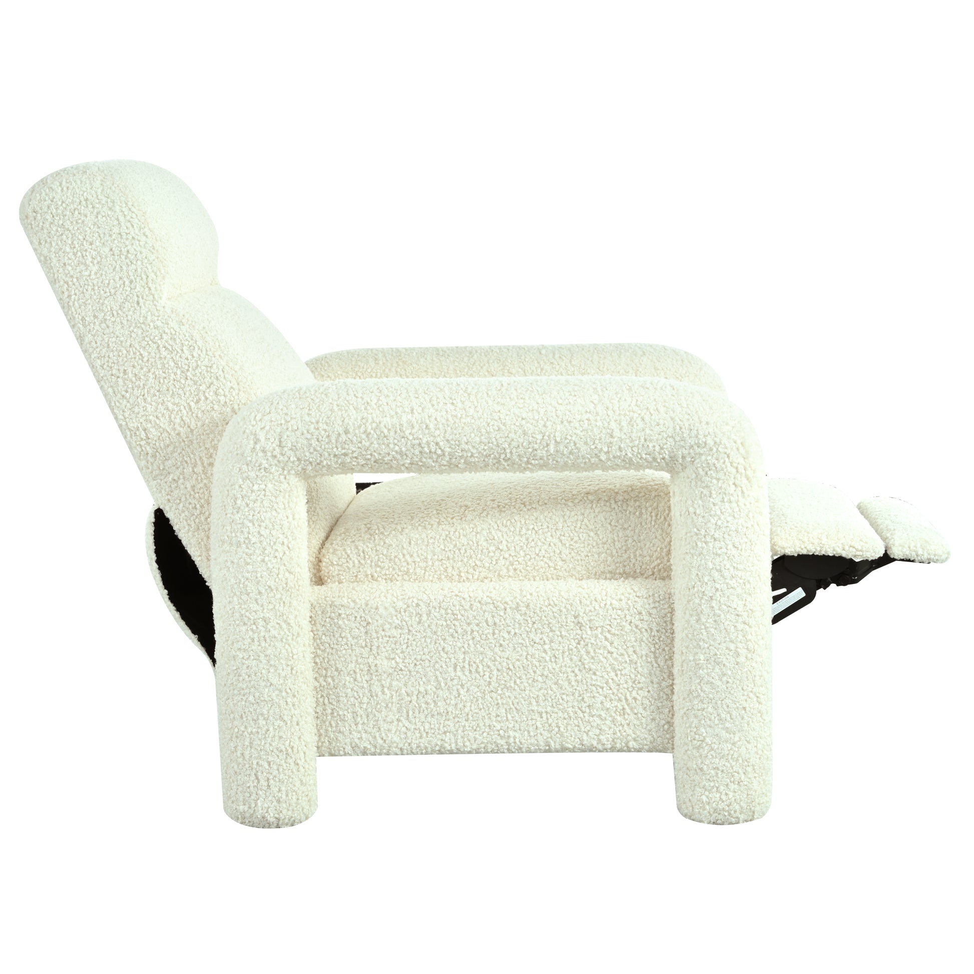 31.25" Push Back Recliner Armchair Upholstered Recliner Chair Single Sofa With Adjustable Backrest For Living Room, Beige Beige Teddy