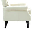 Coolmore Wood Frame Armchair, Modern Accent Chair Lounge Chair With Sturdy Wood Legs For Living Room Bedroom Beige Beige Primary Living Space Foam Velvet