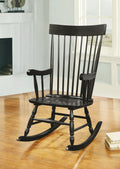 Arlo Black Finish Rocking Chair Black Synthetic Wood