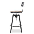 Metal Chair With Wooden Seat Antique Black Metal & Wood