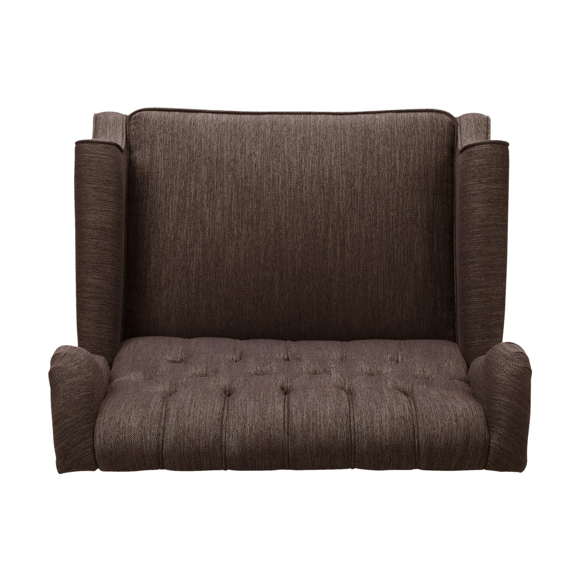 One And Half Seater Recliner Brown Fabric