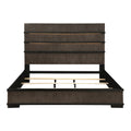 Two Tone Brown Black Finish Led Headboard King Bed 1Pc Modern Industrial Design Bedroom Furniture Box Spring Required King Black,Brown Gray Wood Bedroom Bed Frame Wood
