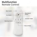 52 Inch Indoor Ceiling Fan No Light With 6 Speed Remote Control 3 Abs Blades Reversible Dc Motor Black Abs