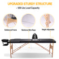 Massage Table Portable Massage Bed Lash Bed With Carrying Case Spa Table Height Adjustable, Salon Bed Face Cradle Bed Black Faux Leather