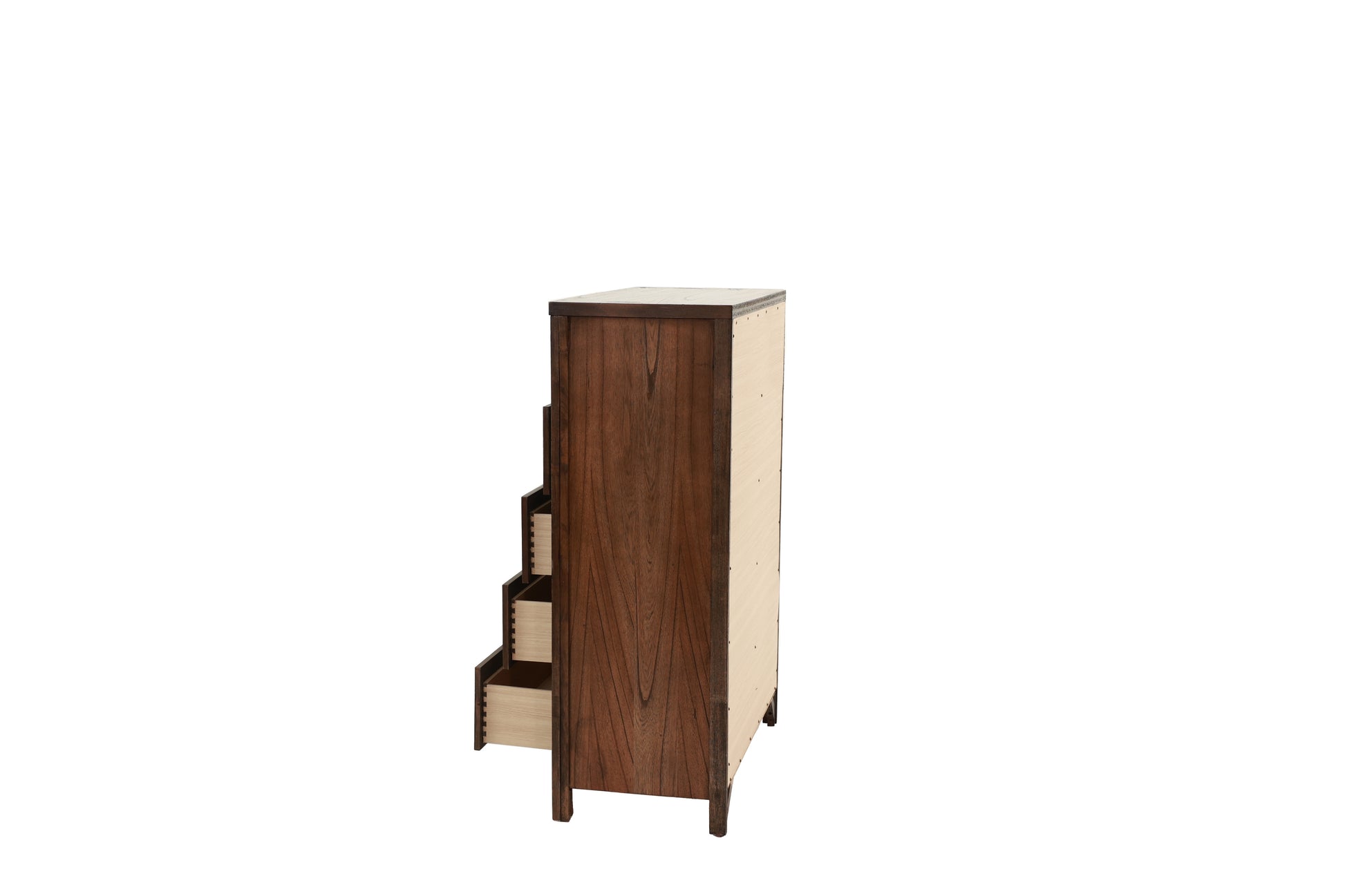Oak Finish 1Pc Chest Of Drawers Wooden Texture 5X Drawers Storage Bedroom Furniture Oak Bedroom Contemporary,Modern,Transitional Rubberwood Particle Board Mdf,Rubber Wood