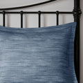 7 Piece Printed Seersucker Comforter Set Navy Cal King California King Navy Microfiber