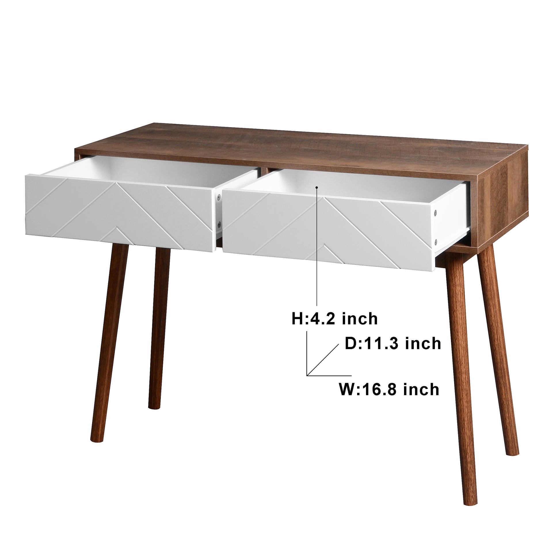 Entryway Table With 2 Carved Panel Drawers, Console Table With Storage Space And Wood Legs,Sofa Table Behind Couch For Hallway, Living Room, Natural Color Natural Particle Board Mdf