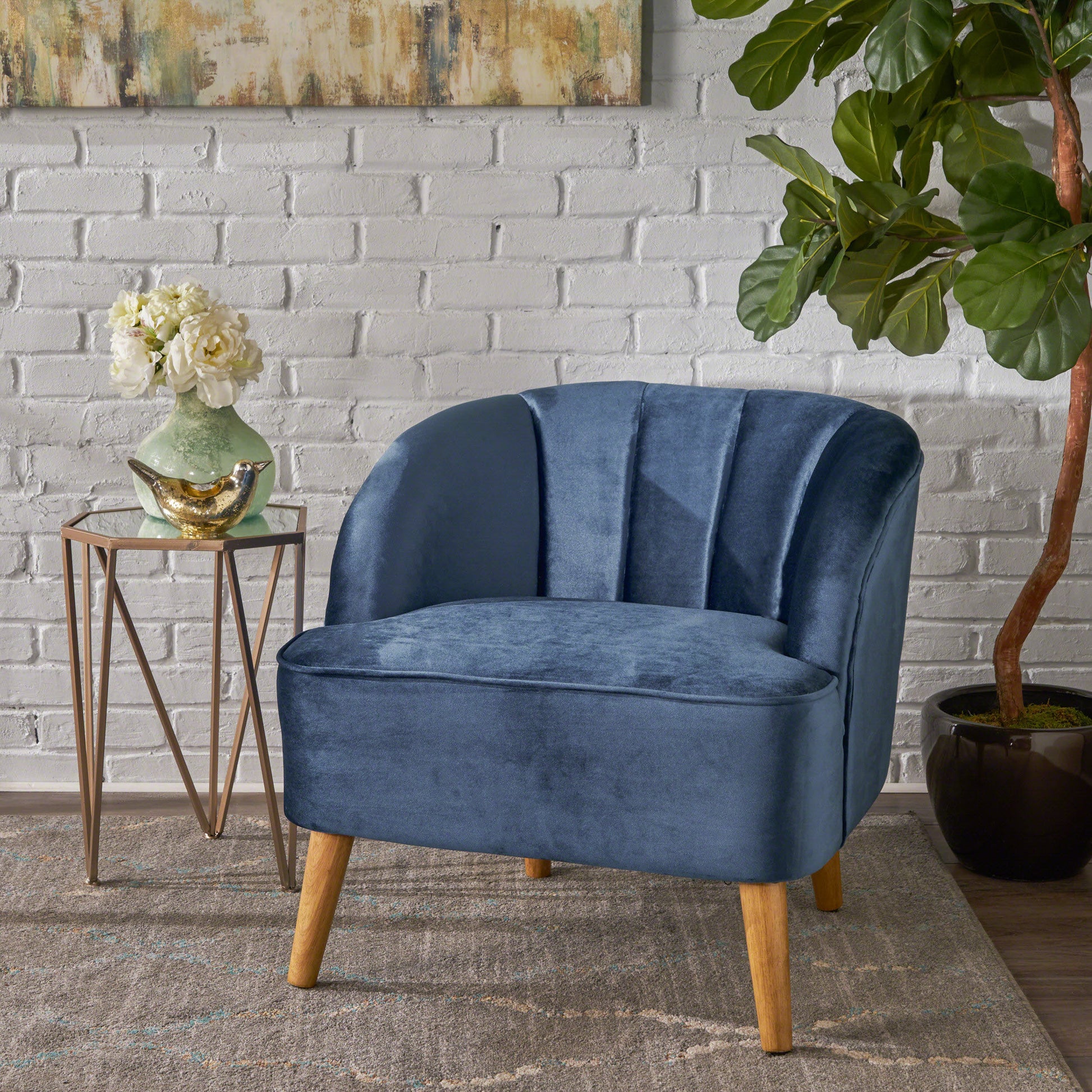 Chair Antique Navy Blue Altay Velvet