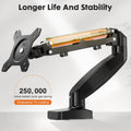 Single Monitor Stand Arm, 13'' To 32'' Adjustable Desk Monitor Mount, Black Black Steel