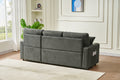 Sectional Sofa Bed L Shaped Sofa Couch Bed With Usb Port, Reversible Sofa Couch Sleeper With Pull Out Bed, Chaise With Storage, Pull Out Couch For Living Room Dark Gray Wood Fabric 3 Seat